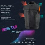Milwaukee Leather Men’s MLM3514 Black Premium Dual Closure Club Style Motorcycle Vest w/ Cool-Tec Leather Treatment - Image 2