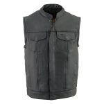 Milwaukee Leather Men’s MLM3514 Black Premium Dual Closure Club Style Motorcycle Vest w/ Cool-Tec Leather Treatment - Image 7
