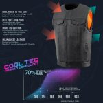 Milwaukee Leather Men’s MLM3515 Black Premium Collarless Club Style Motorcycle Vest w/ Cool-Tec Leather Treatment - Image 2