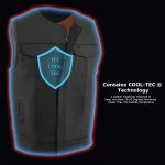 Milwaukee Leather Men’s MLM3515 Black Premium Collarless Club Style Motorcycle Vest w/ Cool-Tec Leather Treatment - Image 13