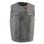 Milwaukee Leather Men’s MLM3515 Black Premium Collarless Club Style Motorcycle Vest w/ Cool-Tec Leather Treatment - Image 12