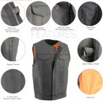 Milwaukee Leather Men’s MLM3515 Black Premium Collarless Club Style Motorcycle Vest w/ Cool-Tec Leather Treatment - Image 4