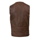 Milwaukee Leather MLM3518 Men’s Gambler Snap Front Vintage Crazy Horse Brown Motorcycle Leather Vest - Image 12