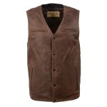 Milwaukee Leather MLM3518 Men’s Gambler Snap Front Vintage Crazy Horse Brown Motorcycle Leather Vest - Image 15