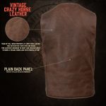 Milwaukee Leather MLM3518 Men’s Gambler Snap Front Vintage Crazy Horse Brown Motorcycle Leather Vest - Image 5