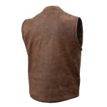 Milwaukee Leather MLM3519 Men’s “Gambler” Crazy Horse Brown Vintage Leather Vest – Club Style Motorcycle Rider Vest - Image 13