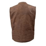 Milwaukee Leather MLM3519 Men’s “Gambler” Crazy Horse Brown Vintage Leather Vest – Club Style Motorcycle Rider Vest - Image 12