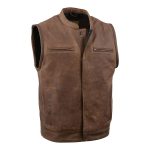 Milwaukee Leather MLM3519 Men’s “Gambler” Crazy Horse Brown Vintage Leather Vest – Club Style Motorcycle Rider Vest - Image 16