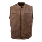 Milwaukee Leather MLM3519 Men’s “Gambler” Crazy Horse Brown Vintage Leather Vest – Club Style Motorcycle Rider Vest - Image 14