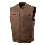 Milwaukee Leather MLM3519 Men’s “Gambler” Crazy Horse Brown Vintage Leather Vest – Club Style Motorcycle Rider Vest - Image 15