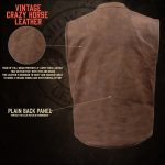 Milwaukee Leather MLM3519 Men’s “Gambler” Crazy Horse Brown Vintage Leather Vest – Club Style Motorcycle Rider Vest - Image 5