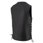 Milwaukee Leather MLM3520 Men’s Black Leather Vest – Classic V-Neck Straight Bottom Side Lace Motorcycle Rider Vest - Image 19