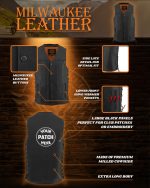 Milwaukee Leather MLM3520 Men’s Black Leather Vest – Classic V-Neck Straight Bottom Side Lace Motorcycle Rider Vest - Image 2