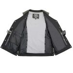 Milwaukee Leather MLM3521 Men’s Distress Grey Leather Vest – V-Neck Straight Bottom Side Lace Motorcycle Rider Vest - Image 5