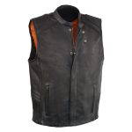 Milwaukee Leather MLM3523SET Men’s Black ‘Heated’ Collarless Moto Leather Vest – for Winter Cold Weather - Image 4
