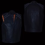 Milwaukee Leather MLM3523SET Men’s Black ‘Heated’ Collarless Moto Leather Vest – for Winter Cold Weather - Image 2