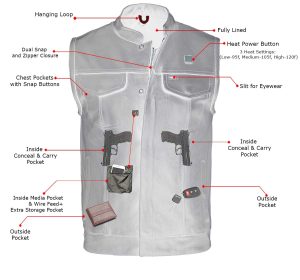 Milwaukee Leather MLM3524SET Men’s All Season Black Premium Leather Motorcycle vest w/ Heated and Cool-Tec Technology - Image 4