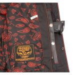 Milwaukee Leather MLM3526 Men’s Black ‘Paisley’ Accented Red Stitching Leather Vest – w/ Armhole Trim Open Collar Design - Image 6