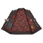 Milwaukee Leather MLM3526 Men’s Black ‘Paisley’ Accented Red Stitching Leather Vest – w/ Armhole Trim Open Collar Design - Image 8