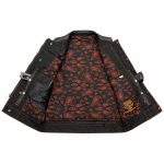 Milwaukee Leather MLM3527 Men’s Black ‘Paisley’ Accented w/ Orange Stitching Leather Vest – / Armhole Trim - Image 8