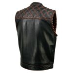 Milwaukee Leather MLM3527 Men’s Black ‘Paisley’ Accented w/ Orange Stitching Leather Vest – / Armhole Trim - Image 11