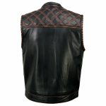 Milwaukee Leather MLM3527 Men’s Black ‘Paisley’ Accented w/ Orange Stitching Leather Vest – / Armhole Trim - Image 22
