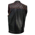 Milwaukee Leather MLM3527 Men’s Black ‘Paisley’ Accented w/ Orange Stitching Leather Vest – / Armhole Trim - Image 23
