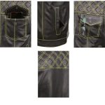 Milwaukee Leather MLM3528 Men’s Black Paisley Lined Leather Vest w/ Neon Green Stitching & Armhole Trim - Image 8