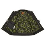 Milwaukee Leather MLM3528 Men’s Black Paisley Lined Leather Vest w/ Neon Green Stitching & Armhole Trim - Image 5