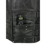 Milwaukee Leather MLM3530 Men’s Black Swat Tactical Style Leather Vest Club Patch Accessible Single Panel Back Vest - Image 9