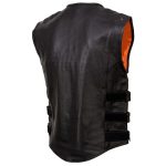 Milwaukee Leather MLM3530 Men’s Black Swat Tactical Style Leather Vest Club Patch Accessible Single Panel Back Vest - Image 6