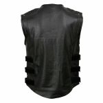 Milwaukee Leather MLM3530 Men’s Black Swat Tactical Style Leather Vest Club Patch Accessible Single Panel Back Vest - Image 2