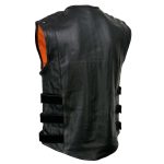 Milwaukee Leather MLM3530 Men’s Black Swat Tactical Style Leather Vest Club Patch Accessible Single Panel Back Vest - Image 10
