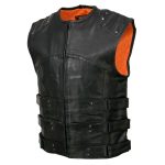 Milwaukee Leather MLM3530 Men’s Black Swat Tactical Style Leather Vest Club Patch Accessible Single Panel Back Vest - Image 11