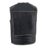 Milwaukee Leather MLM3536 Men’s Distressed Grey Leather Collarless Motorcycle Rider Vest - Image 2