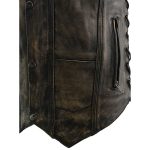 Milwaukee Leather MLM3540 Men’s Roulette Distressed Brown 10 Pocket Motorcycle Leather Vest - Image 7