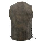 Milwaukee Leather MLM3540 Men’s Roulette Distressed Brown 10 Pocket Motorcycle Leather Vest - Image 2