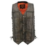 Milwaukee Leather MLM3540 Men’s Roulette Distressed Brown 10 Pocket Motorcycle Leather Vest - Image 12