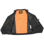Milwaukee Leather MLM3541 Men’s Roulette Black Premium Leather 10 Pocket Motorcycle Vest w/ Cool-Tec Leather Treatment - Image 8