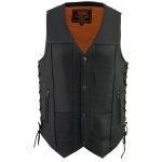Milwaukee Leather MLM3541 Men’s Roulette Black Premium Leather 10 Pocket Motorcycle Vest w/ Cool-Tec Leather Treatment - Image 11