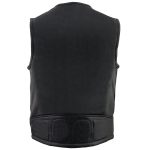 Milwaukee Leather MLM3550 Men’s Black Zipper Front Long Length Leather Vest - Image 2
