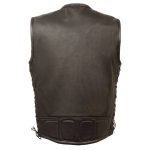 Milwaukee Leather MLM3551 Men’s Black Zipper Front Full Side Lace Leather Vest - Image 2