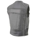 Milwaukee Leather MLM3560 Men’s Black Leather Vest – Reflective Piping Elasticized Waist Open Neck Motorcycle Vest - Image 8