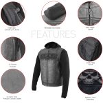Milwaukee Leather MLM3563 Men’s Leather Vest w/ Removeable Hoodie – Black 2 in 1 Reflective Skulls Motorcycle Vest - Image 5