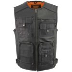 Milwaukee Leather MLM3580 Men’s Black ‘Super Utility-Multi Pocket Vest’ Motorcycle Biker Leather Vest - Image 7