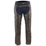Milwaukee Leather Chaps for Men’s Distressed Brown Leather Snap Out Thermal Lined 4-Pockets Motorcycle Chap MLM5500 - Image 5