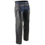 Milwaukee Leather MLM5502 Men’s Black Premium Leather Motorcycle Rider Chaps w/ Cool-Tec Leather Treatment