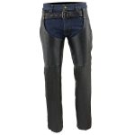 Milwaukee Leather MLM5502 Men’s Black Premium Leather Motorcycle Rider Chaps w/ Cool-Tec Leather Treatment - Image 6