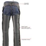 Milwaukee Leather MLM5505 Men’s Removal Thermal Lined Black Premium Leather Motorcycle Chaps w/ Cool-Tec Leather - Image 5