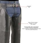 Milwaukee Leather MLM5505 Men’s Removal Thermal Lined Black Premium Leather Motorcycle Chaps w/ Cool-Tec Leather - Image 7